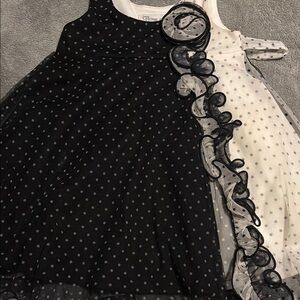 Black and White Polka Dot Dress with Ruffle Detail